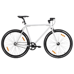 vidaXL Bicicletta a Scatto Fisso Bianca e Nera 700c 59 cm