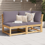 vidaXL Set Salotto da Giardino 2 pz con Cuscini Legno Massello Acacia