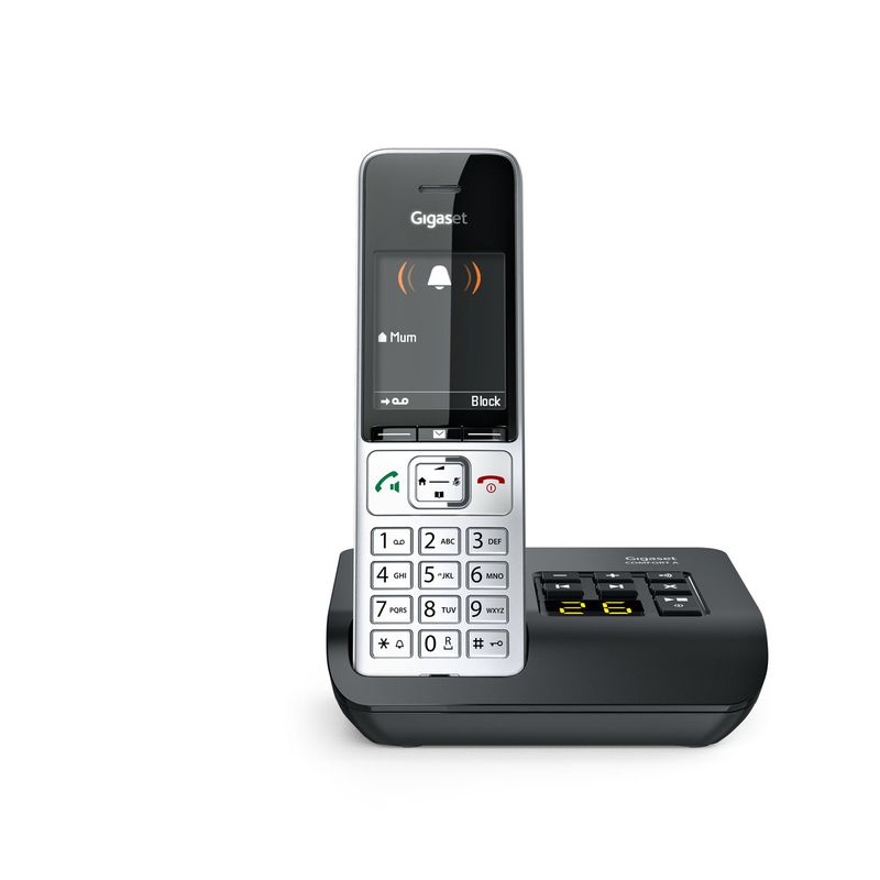 Gigaset-COMFORT-500A-Telefono-analogico-DECT-Identificatore-di-chiamata-Nero-Argento