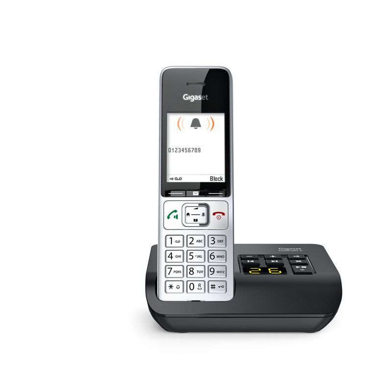 Gigaset-COMFORT-500A-Telefono-analogico-DECT-Identificatore-di-chiamata-Nero-Argento