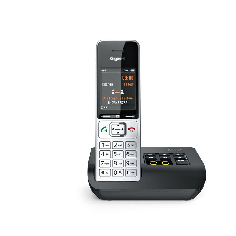 Gigaset-COMFORT-500A-Telefono-analogico-DECT-Identificatore-di-chiamata-Nero-Argento