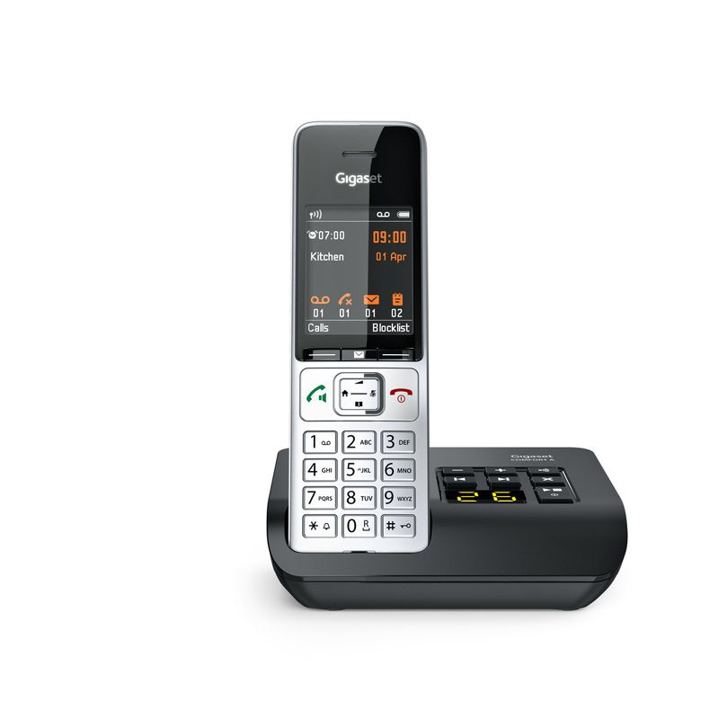 Gigaset-COMFORT-500A-Telefono-analogico-DECT-Identificatore-di-chiamata-Nero-Argento