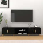 Mobile Porta TV Nero 180x31,5x40 cm in Legno ingegnerizzato