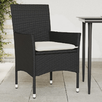 vidaXL Sedie da Giardino con Cuscini 2 pz Nere in Polyrattan