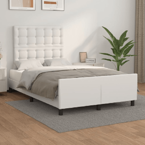 VidaXL Giroletto con Testiera Bianco 120x200 cm in Similpelle