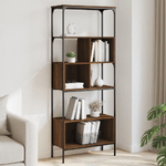 Libreria 5 Ripiani Rovere Marrone 76x33x188,5 Legno ingegnerizzato