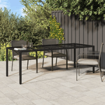 vidaXL Tavolo Giardino Nero 250x100x75cm Vetro Temperato e Polyrattan