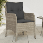 vidaXL Sedie da Giardino con Cuscini 2 pz Grigio Chiaro in Polyrattan