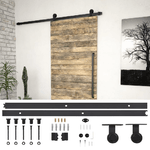 vidaXL Kit di Binari per Porte Scorrevoli 183 cm Acciaio Nero