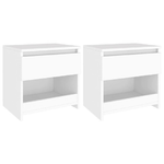 vidaXL Comodini 2 pz Bianco 40x30x39 cm in Legno Ingegnerizzato