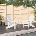 vidaXL Sedie da Giardino Adirondack 2 pz in HDPE Bianco