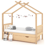 vidaXL Giroletto per Bambini con Cassetto in Pino Massello 80x160 cm