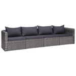 vidaXL Set Divani da Giardino 4 pz con Cuscini Grigio in Polyrattan