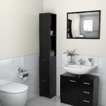 vidaXL Armadietto da Bagno Nero 25x25x170 cm in Truciolato