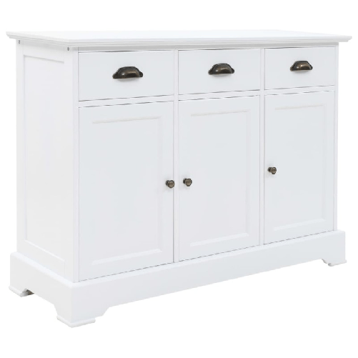 vidaXL Credenza con 3 Ante in MDF e Legno di Pino 105x35x77,5 cm