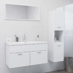 vidaXL Set Mobili da Bagno Bianco in Truciolato