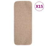 vidaXL Tappetini Scale 15 pz 60x25 cm Beige Antiscivolo Rettangolari