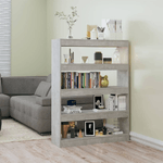 vidaXL Libreria/Divisorio Grigio Cemento 100x30x135 cm