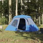 vidaXL Tenda da Campeggio per 6 Persone Blu Impermeabile