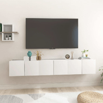 vidaXL Mobili Porta TV Sospesi 3 pz Bianco 60x30x30cm