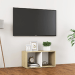 vidaXL Mobile Porta TV Bianco e Rovere Sonoma 72x35x36,5 cm in Truciolato