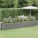 vidaXL Letto Giardino Acciaio Verniciato a Polvere 440x80x68 cm Grigio