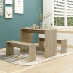 vidaXL Set da Pranzo 3 pz Rovere Sonoma in Truciolato