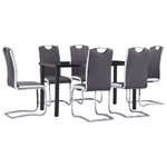 vidaXL Set Sala da Pranzo 7 pz in Similpelle Grigio