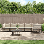 vidaXL Set Divani da Giardino 7 pz con Cuscini Antracite in Polyrattan