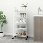 vidaXL Carrello da Cucina con 5 Ripiani Bianco 46x26x105 cm in Ferro