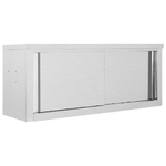 vidaXL Armadio da Cucina ad Ante Scorrevoli 120x40x50cm Acciaio Inox