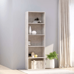 Libreria a 5 Ripiani Grigio Cemento 60x30x189 cm in Truciolato