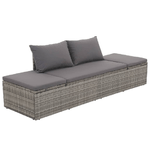 Lettino da Giardino Grigio 195x60 cm in Polyrattan