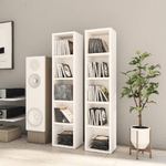 VidaXL Scaffali Porta CD 2 pz Bianchi 21x16x93,5 cm Legno ingegnerizzato