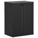 vidaXL Armadio da Giardino Nero 65x45x88 cm in Rattan PP