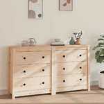 vidaXL Credenza 140x35x80 cm in Legno Massello di Pino