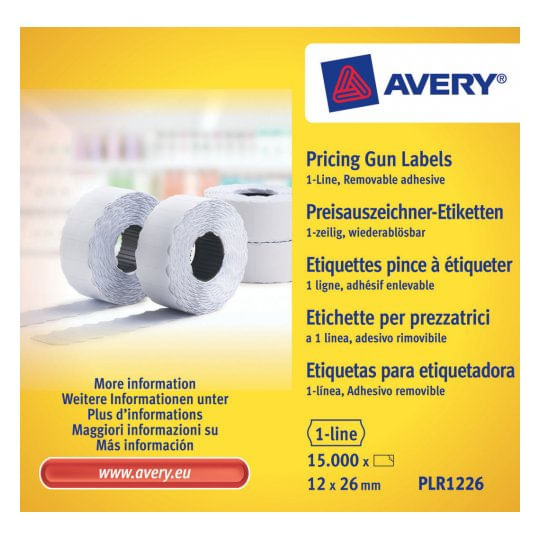 Avery-PLR1226-etichetta-autoadesiva-Etichetta-con-prezzo-Bianco-15000-pz