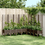 vidaXL Fioriera da Giardino con Traliccio Marrone 200x160x142 cm in PP