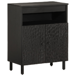 vidaXL Credenza Nera 60x33x75 cm in Legno Massello di Mango