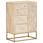 vidaXL Credenza 55x30x76 cm in Legno Massello di Mango e Ferro