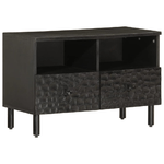 vidaXL Mobile Porta TV Nero 70x33x46 cm in Legno Massello di Mango