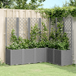 vidaXL Fioriera Giardino con Graticcio Grigio Chiaro 160x120x140 cm PP