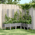 vidaXL Fioriera Giardino con Graticcio Grigio Chiaro 160x120x142 cm PP