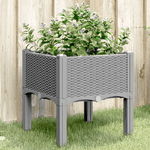 vidaXL Fioriera da Giardino con Gambe Grigio Chiaro 40x40x42 cm in PP