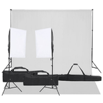 vidaXL Kit per Studio Fotografico con Set di Luci e Fondale