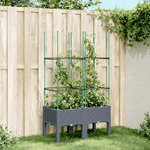 vidaXL Fioriera da Giardino con Traliccio Grigia 80x40x142,5 cm in PP