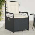 vidaXL Sedie da Giardino Reclinabili 2 pz Nere in Polyrattan