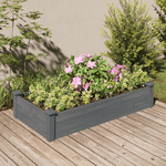 vidaXL Fioriera Giardino con Fodera Grigia 120x60x25cm Massello Abete