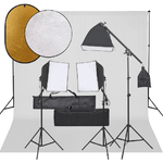 Kit per Studio Fotografico con Set Luci, Fondale e Riflettore