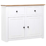 Credenza Bianca 93x40x80 cm in Legno Massello di Pino Panama